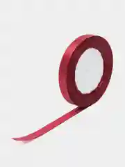 Бордовый атласная лента 12 мм, рулон 22 метра