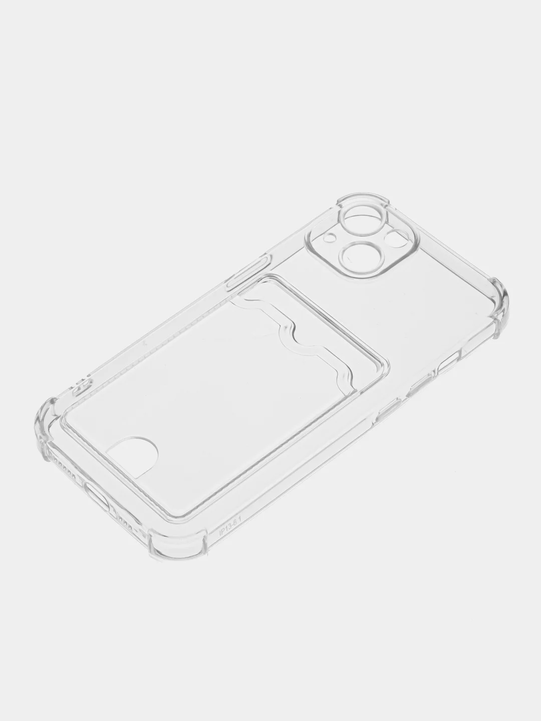 Прозрачный противоударный чехол прозрачный iPhone 11, 12, 13, 14, XR, 7/8/SE, 6, с карманом для карты