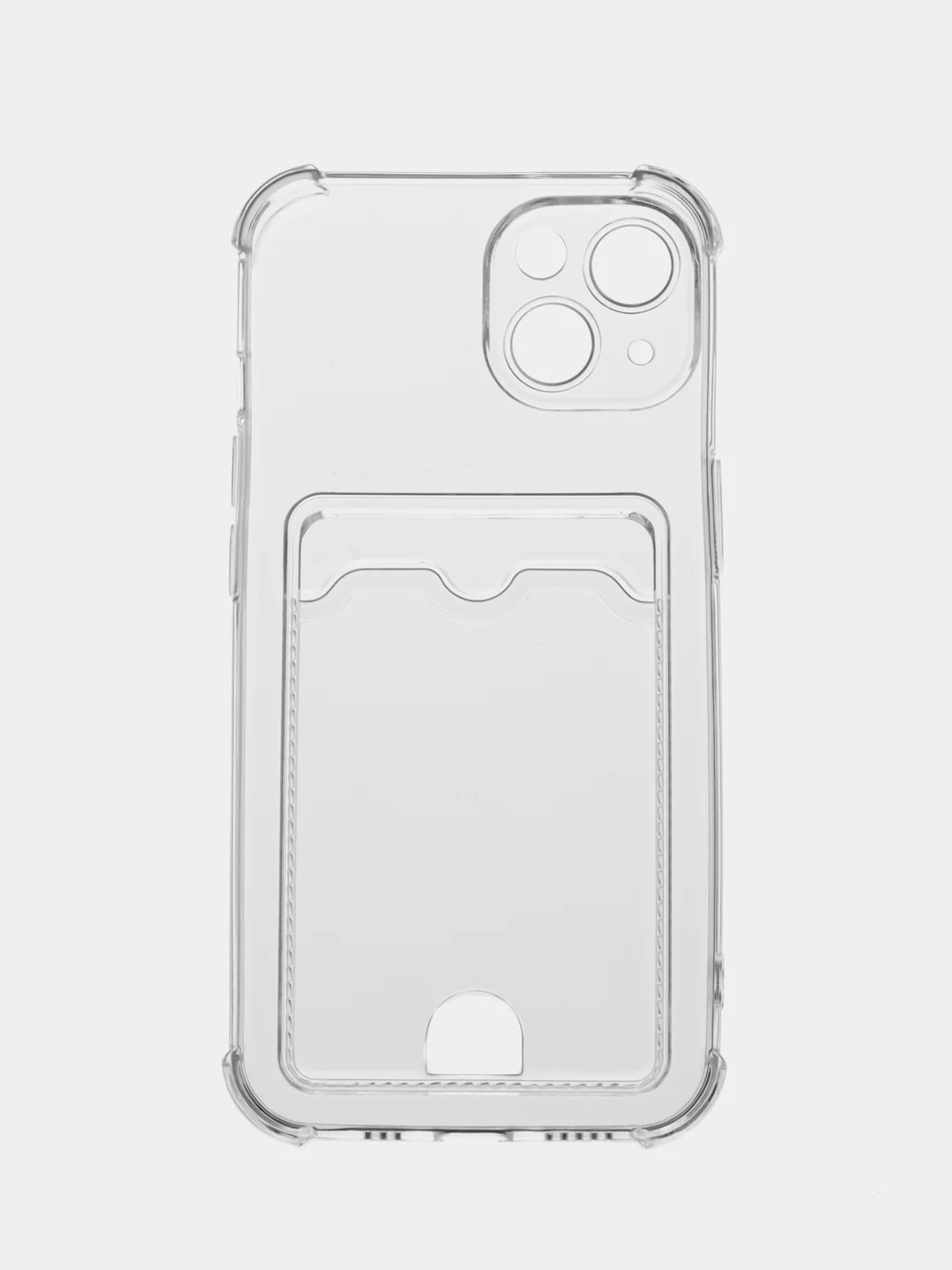 Прозрачный противоударный чехол прозрачный iPhone 11, 12, 13, 14, XR, 7/8/SE, 6, с карманом для карты