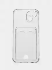 Прозрачный противоударный чехол прозрачный iPhone 11, 12, 13, 14, XR, 7/8/SE, 6, с карманом для карты
