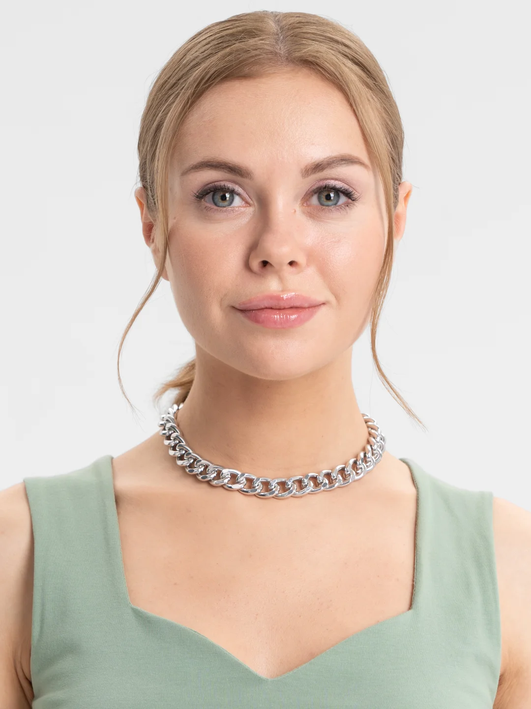 Серебряный массивная цепь на шею
