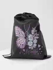 Сумка мешок для сменной обуви Brauberg, с петлёй, карман на молнии, Butterfly, 271607