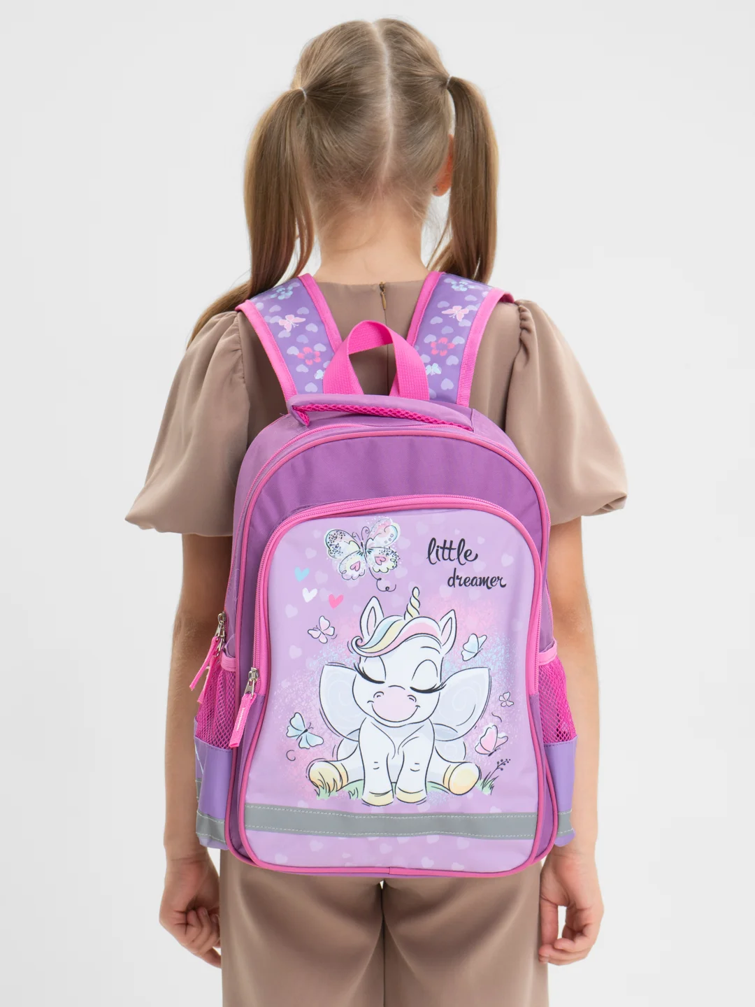 Рюкзак школьный для девочки, Пифагор School, 1 отделение, 3 кармана, Sweet dreamer, 271401