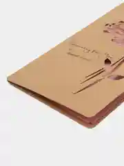 Тёмно-розовый крафтовый конверт,открытка с лазерной гравировкой