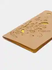 Лимонный крафтовый конверт,открытка с лазерной гравировкой