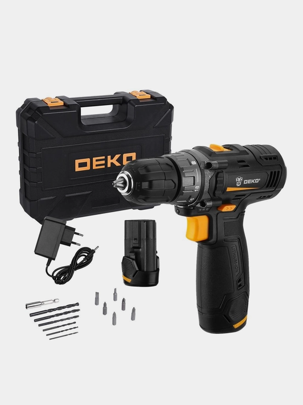 Аккумуляторная дрель-шуруповерт DEKO GCD12DU3 SET3 в кейсе + оснастка 13 шт