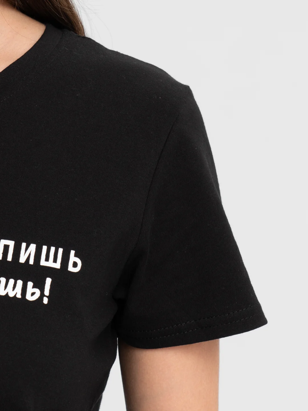 Черный футболка женская, с принтом, рисунком, много моделей
