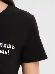 Черный футболка женская, с принтом, рисунком, много моделей