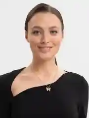 Голубой цепочка на шею с бабочкой "Загадай желание"