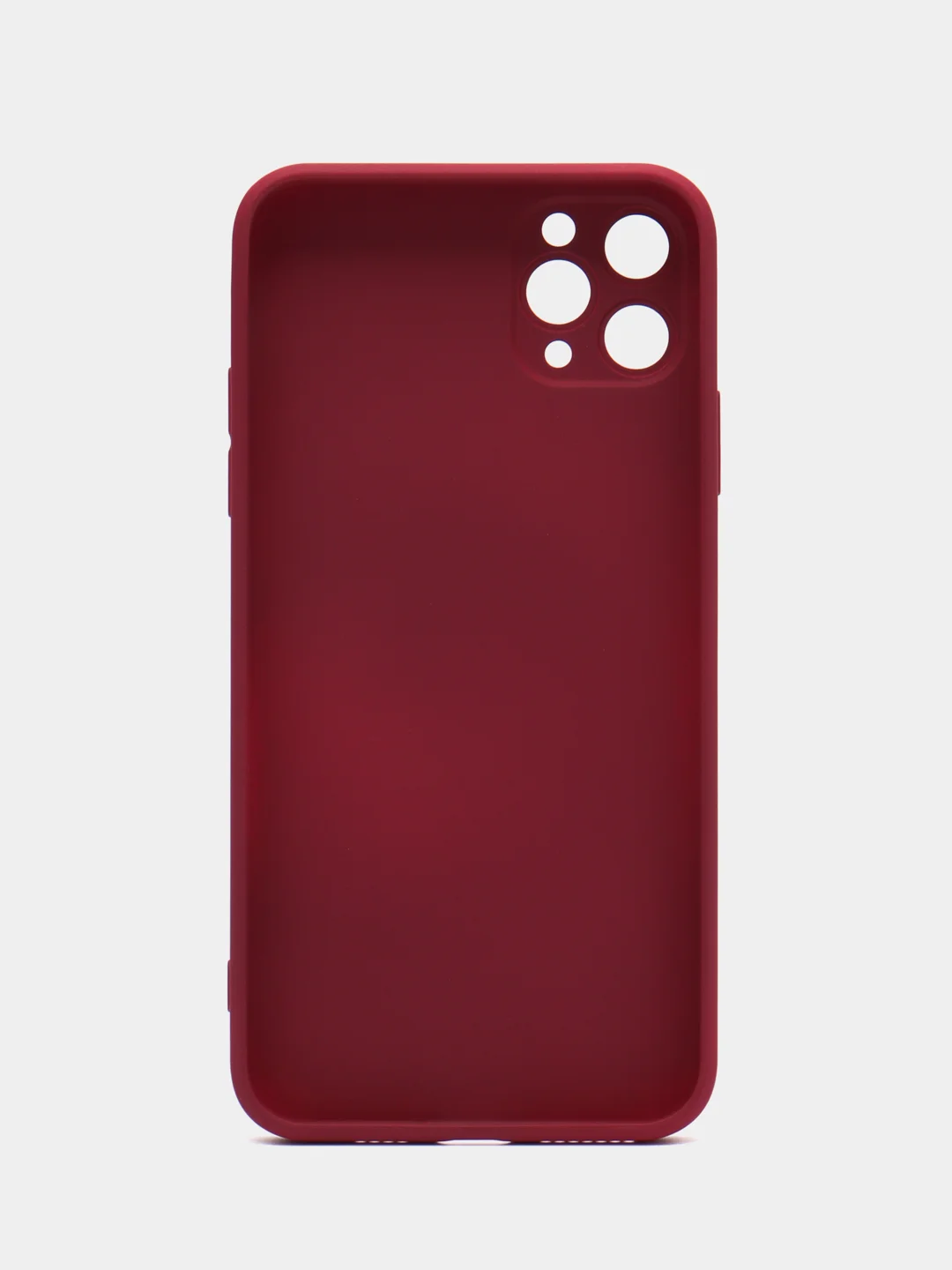 Багровый чехол для iPhone (Айфон) 11 и 11 Pro Max с прямыми бортами под 12 айфон, стеклянный