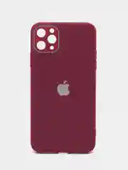 Багровый чехол для iPhone (Айфон) 11 и 11 Pro Max с прямыми бортами под 12 айфон, стеклянный