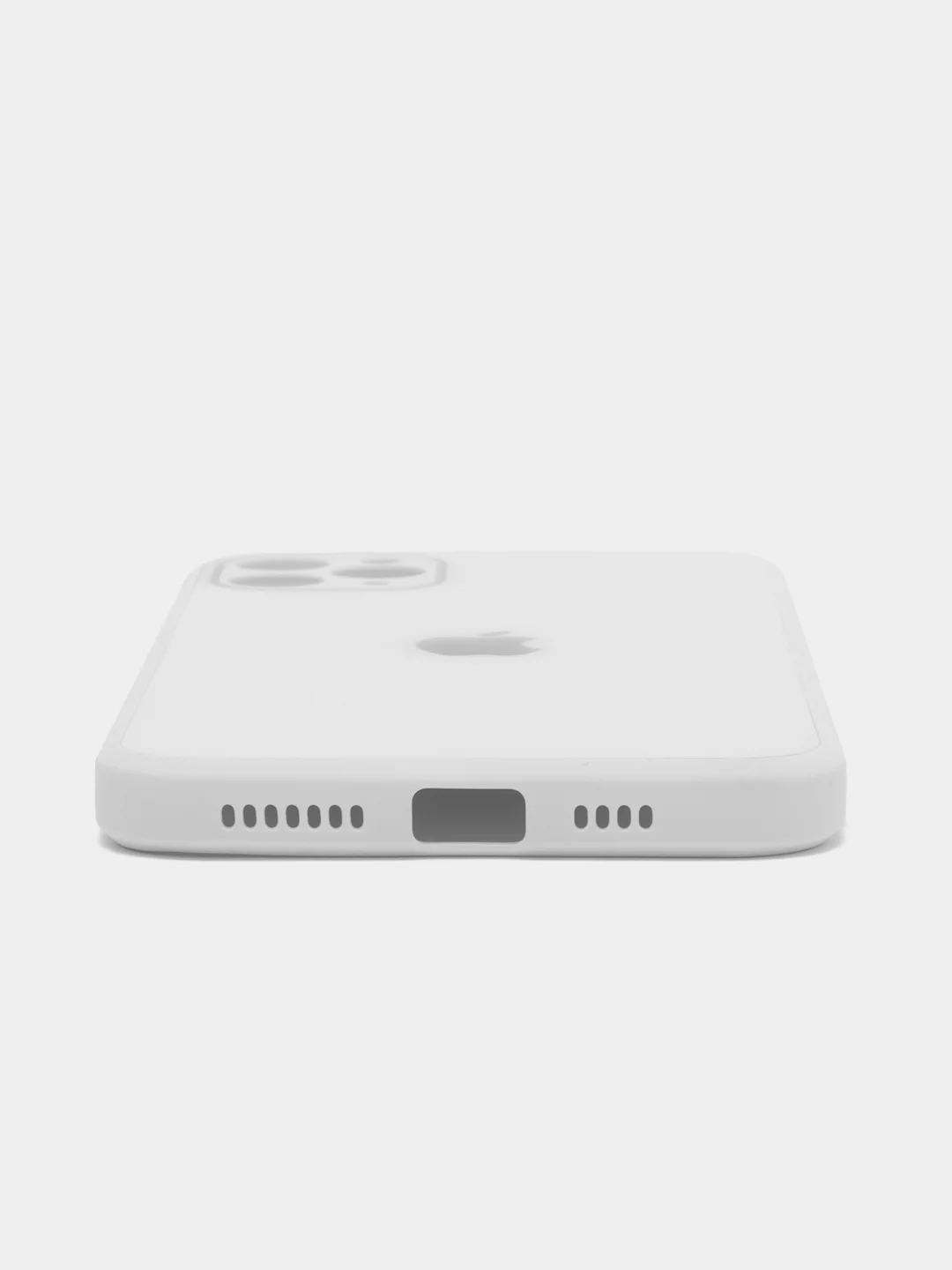 Белый чехол для iPhone (Айфон) 11 и 11 Pro Max с прямыми бортами под 12 айфон, стеклянный