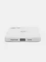 Белый чехол для iPhone (Айфон) 11 и 11 Pro Max с прямыми бортами под 12 айфон, стеклянный