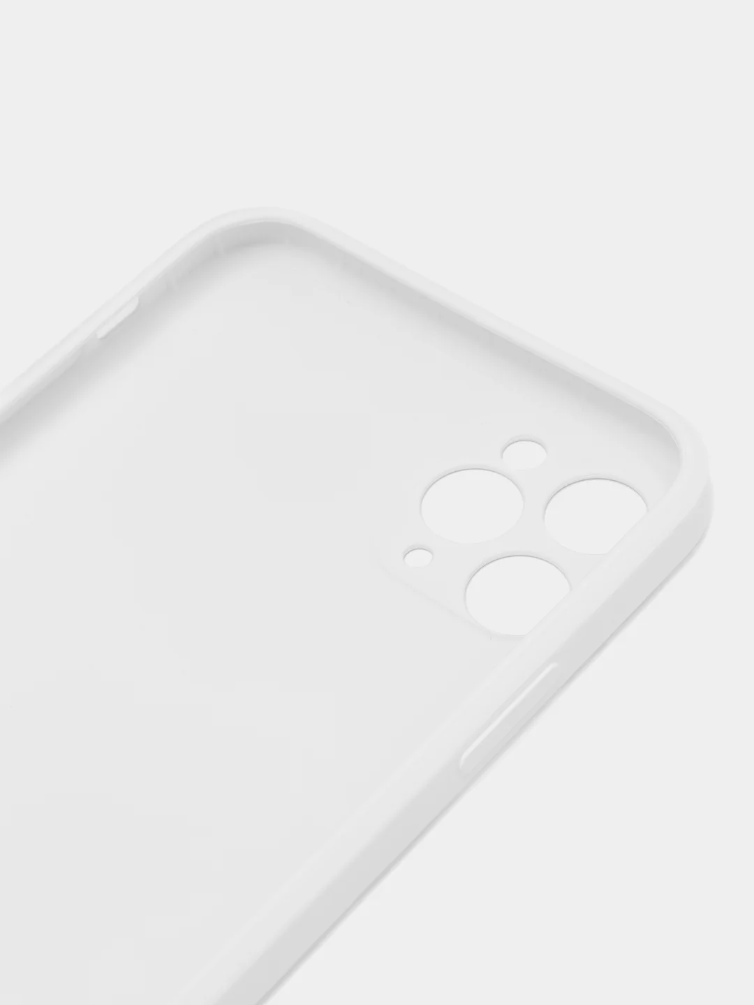 Белый чехол для iPhone (Айфон) 11 и 11 Pro Max с прямыми бортами под 12 айфон, стеклянный