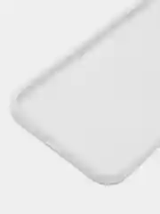 Белый чехол для iPhone (Айфон) 11 и 11 Pro Max с прямыми бортами под 12 айфон, стеклянный