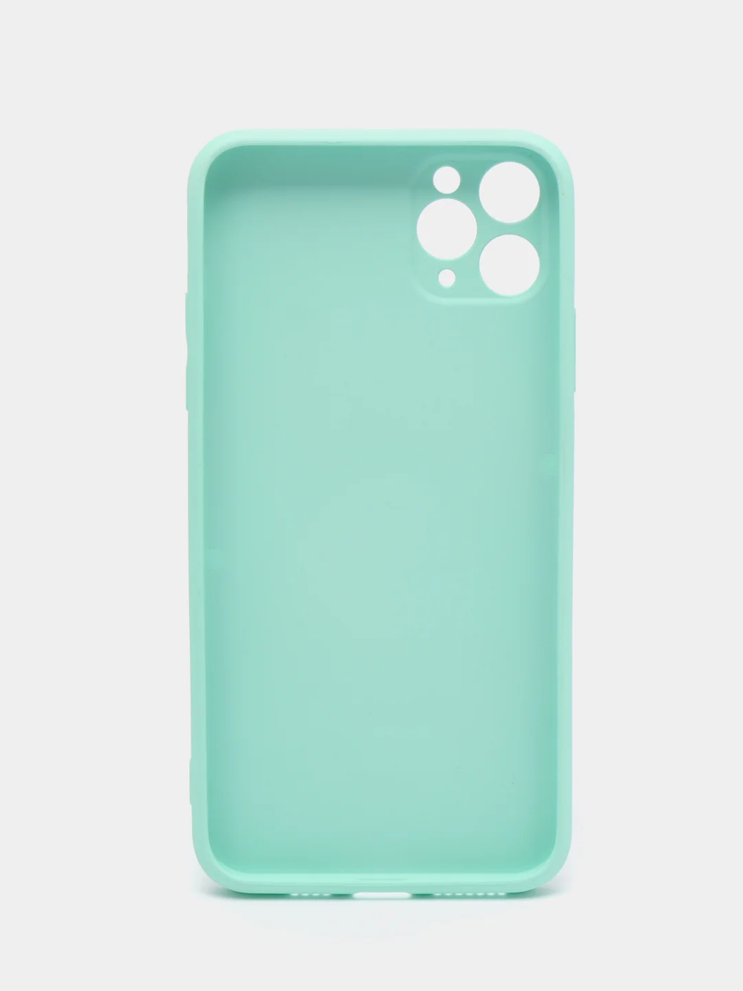 Бирюзовый чехол для iPhone (Айфон) 11 и 11 Pro Max с прямыми бортами под 12 айфон, стеклянный