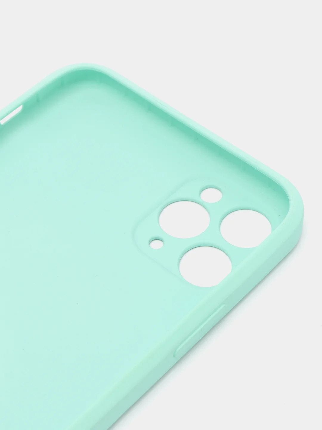 Бирюзовый чехол для iPhone (Айфон) 11 и 11 Pro Max с прямыми бортами под 12 айфон, стеклянный
