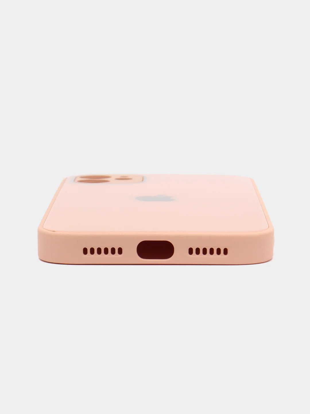 Кремовый чехол для iPhone (Айфон) 11 и 11 Pro Max с прямыми бортами под 12 айфон, стеклянный