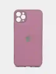 Фиолетовый чехол для iPhone (Айфон) 11 и 11 Pro Max с прямыми бортами под 12 айфон, стеклянный