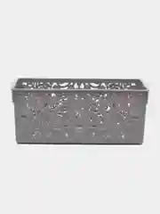 Серый корзина ажурная 36х22х14 см, ящик-контейнер-короб для хранения