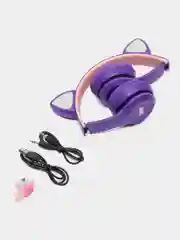 Фиолетовый накладные Bluetooth-наушники More choice HW24kids, беспроводные наушники 200 мАч