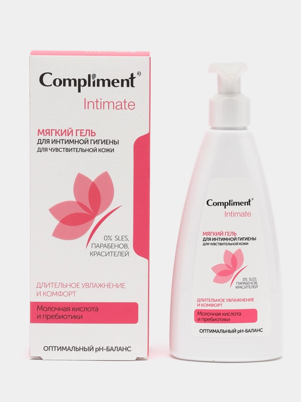 Compliment Intimate мягкий гель для интимной гигиены, для чувствительной кожи, 250 мл