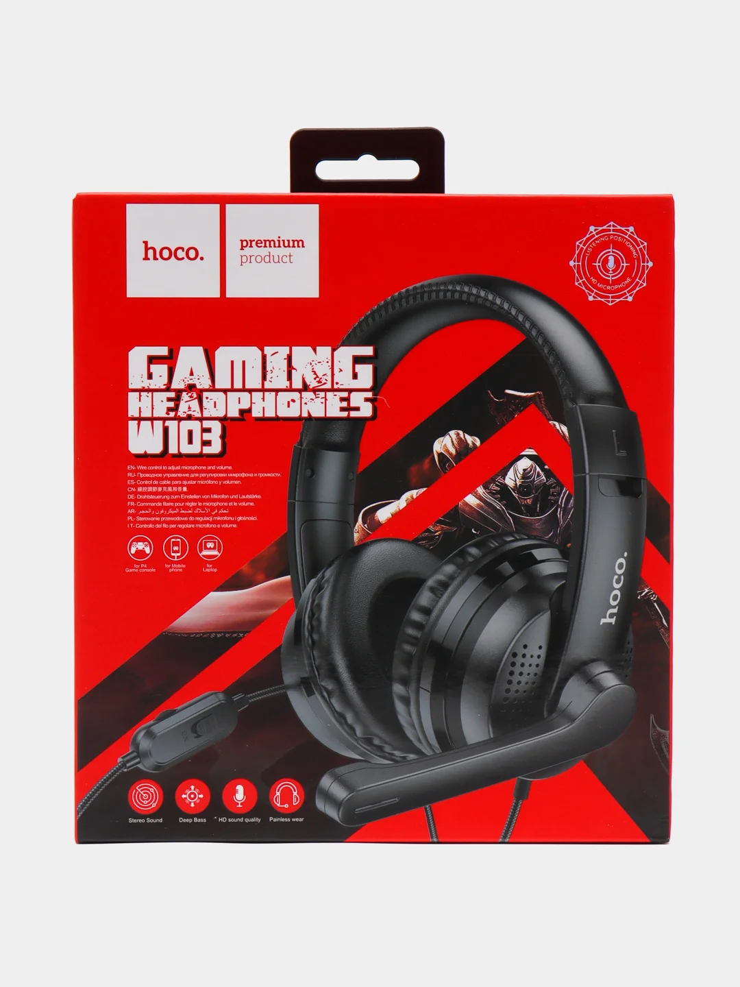 Черный наушники проводные, накладные, Hoco W103 Magic, игровые наушники, для геймера