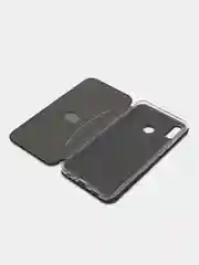 Черный чехол книжка для Huawei Honor 8 x (Хонор 8 х), из экокожи