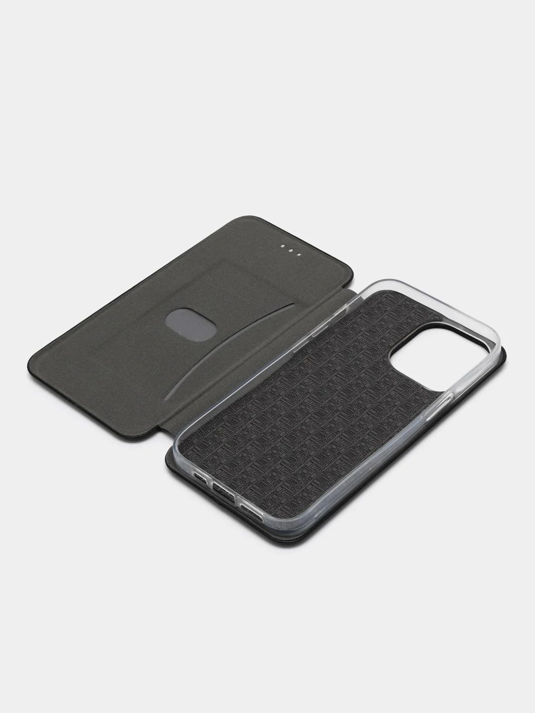 Черный чехол-книжка для iPhone 13, экокожа