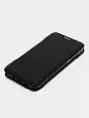 Черный чехол-книжка для iPhone 13, экокожа