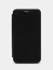 Черный чехол-книжка для iPhone 13, экокожа