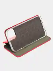 Красный чехол-книжка для iPhone 13, экокожа