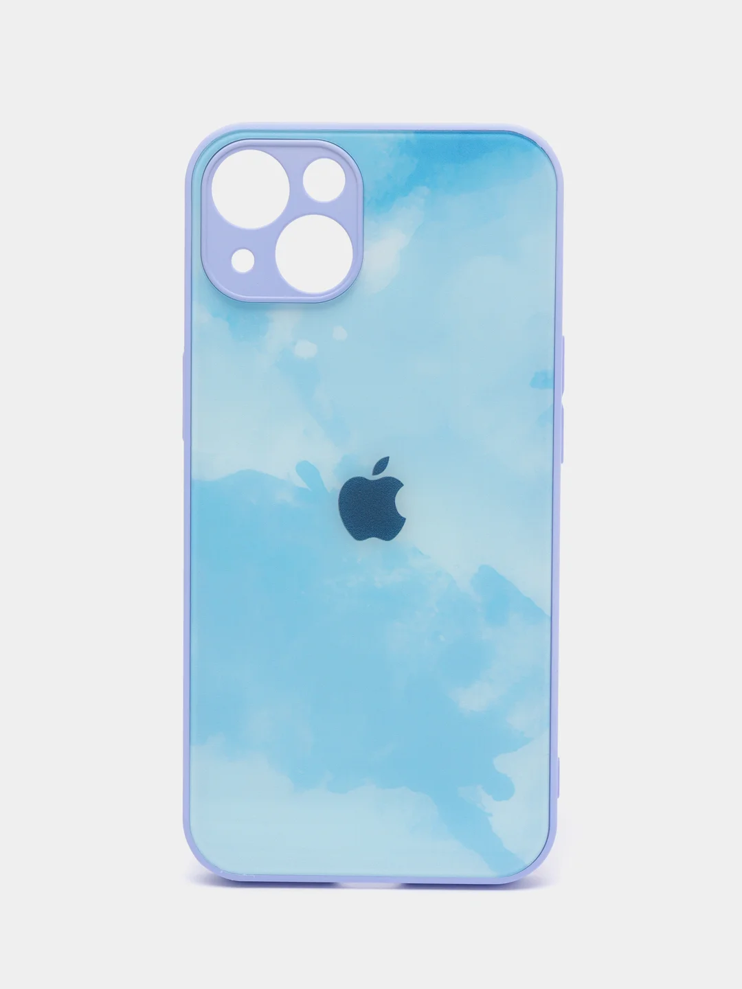 Небесно-голубой чехол для iPhone 11 / 12 / 13 Pro Max, Айфон, с закаленным стеклом на задней панели