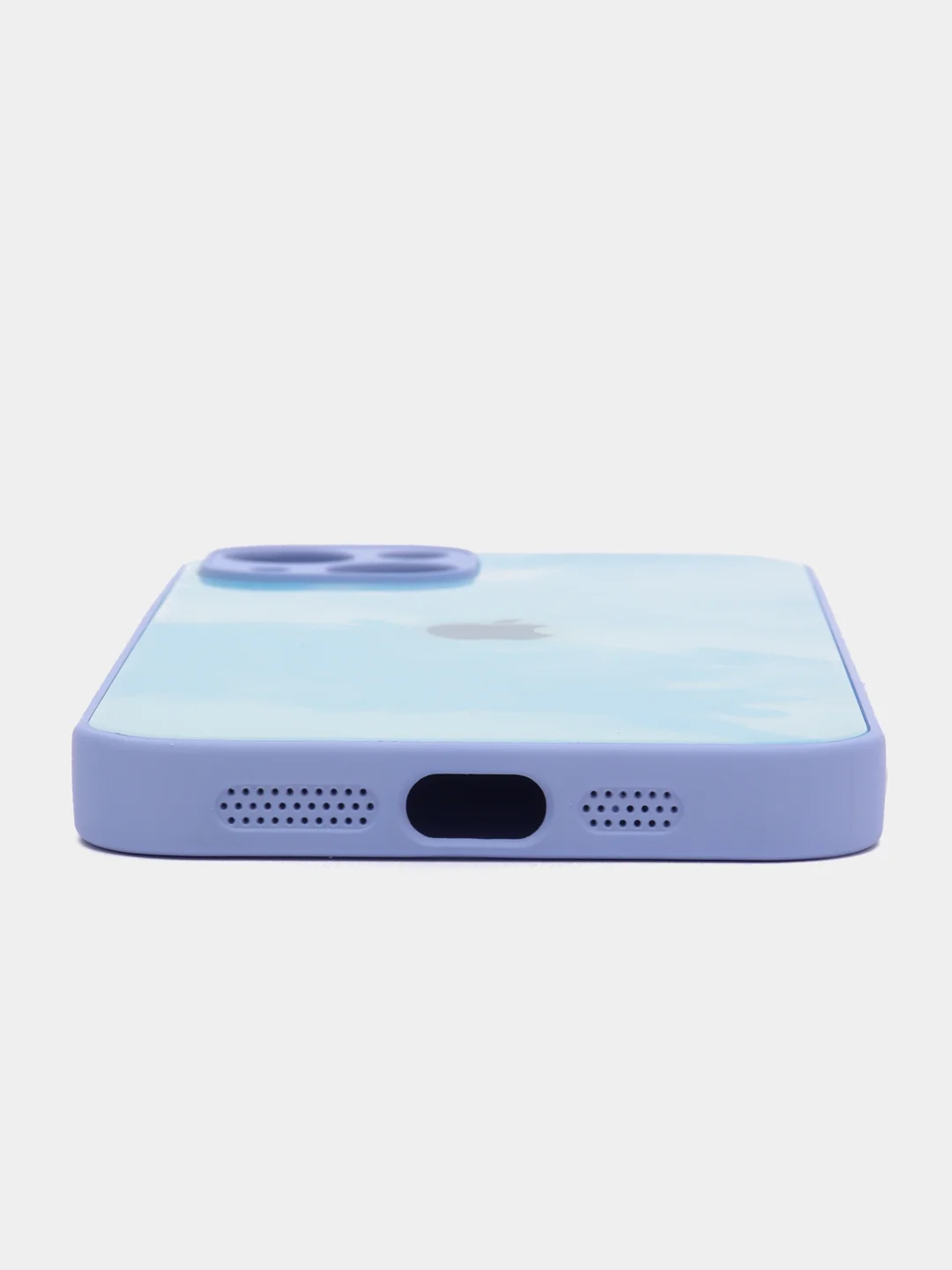 Небесно-голубой чехол для iPhone 11 / 12 / 13 Pro Max, Айфон, с закаленным стеклом на задней панели