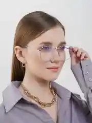 Серебряный имиджевые очки MIRSEE, с уголками, без диоптрий, унисекс, прозрачные