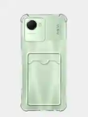 Прозрачный противоударный чехол BROSCORP для Realme Narzo 50i Prime, C30S, C30 силиконовый с карманом