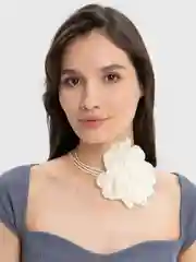 Слоновая кость чокер цветок на шею