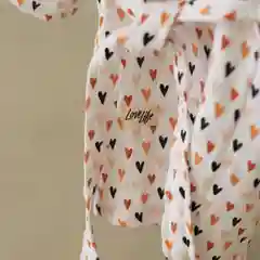 Халат детский муслиновый LoveLife "Сердечки", хлопок, 6 лет, рост 116-122 см