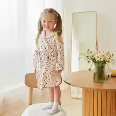 Халат детский муслиновый LoveLife "Сердечки", хлопок, 6 лет, рост 116-122 см
