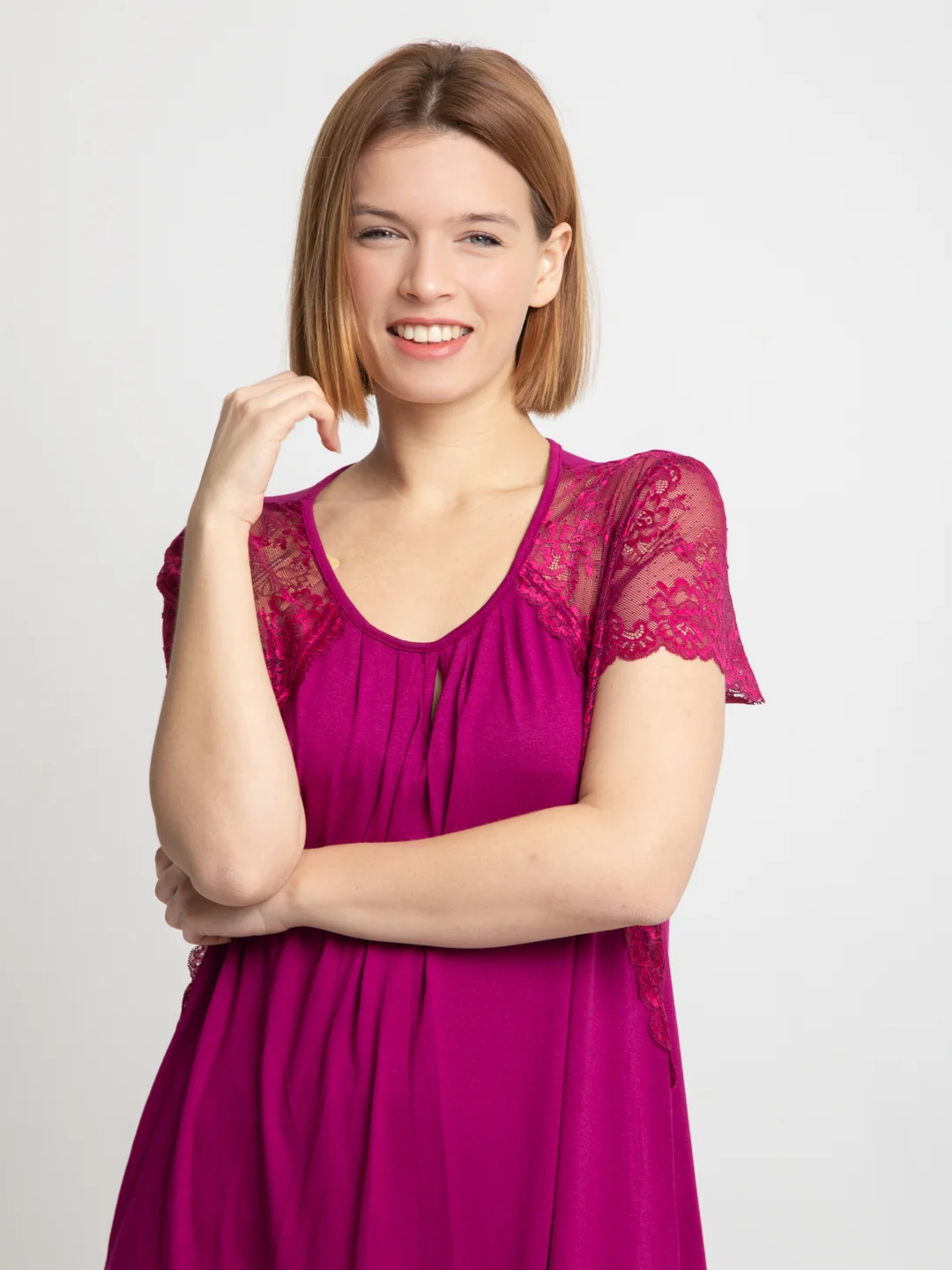 Фуксия сорочка ночная женская, Lilians