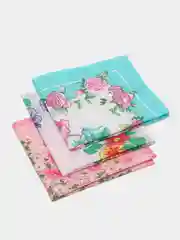 Розовый женский носовой платок 3 шт, хлопок