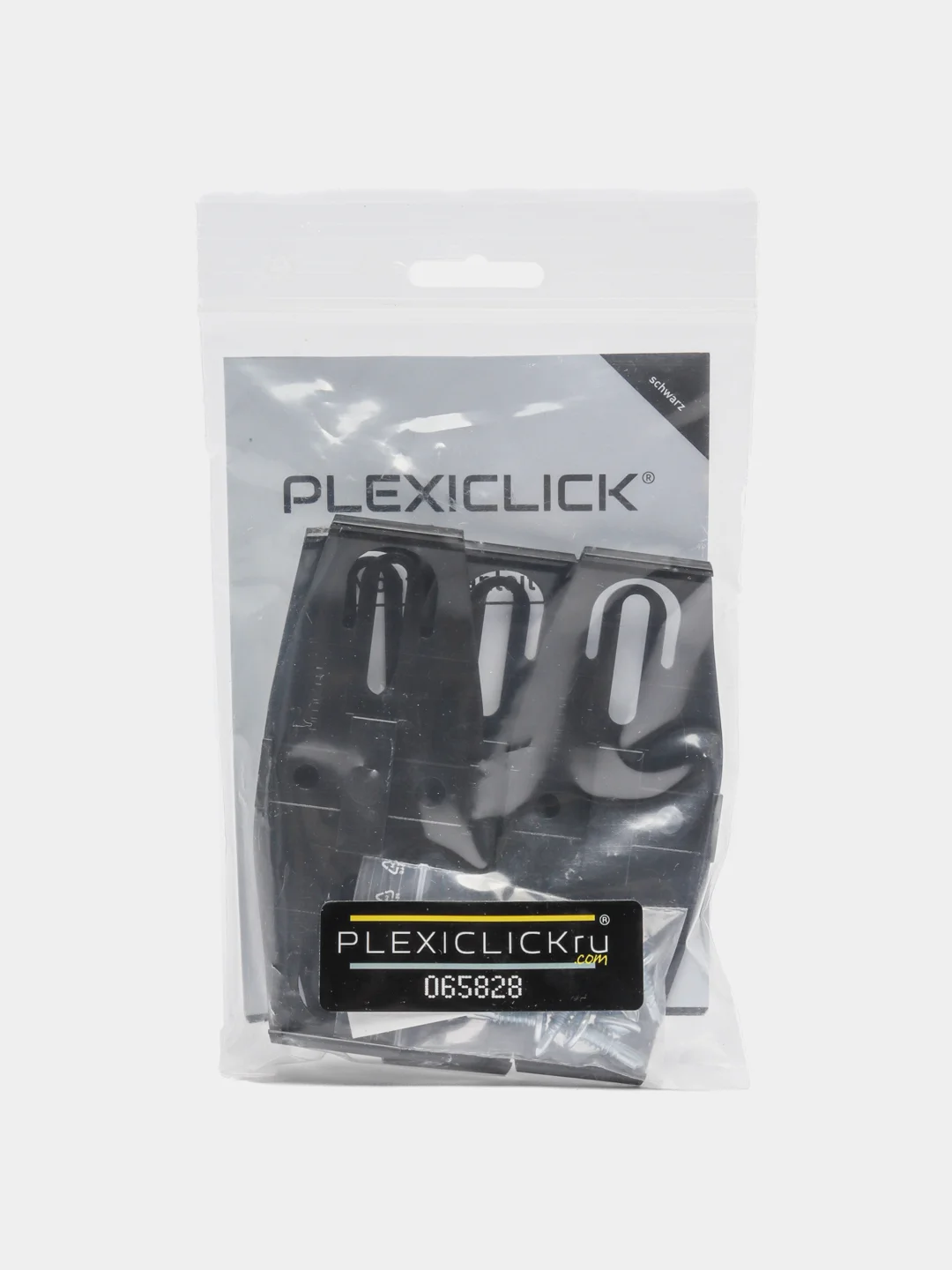 Черный скобы-крепления для номеров автомобиля Plexiclick, быстросъемные