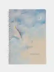Небесно-голубой блокнот с пружиной А5, записная книжка в линейку, 60 листов