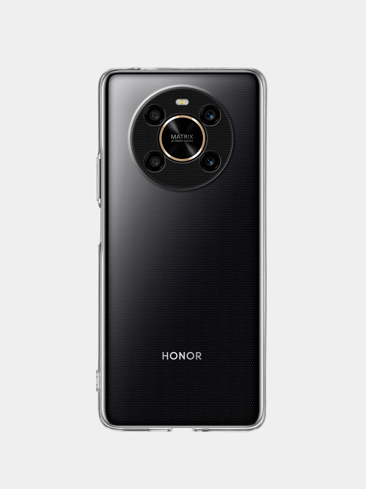 Прозрачный чехол для Honor X9 силиконовый BROSCORP с бортиком-защитой камер и сеткой от прилипания