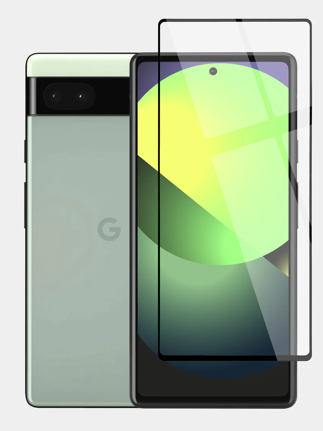 Прозрачный 1-2 шт стекло для Google Pixel 6A защитное BROSCORP с олеофобным покрытием и черной рамкой