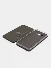 Черный чехол-книжка для Samsung Galaxy J 7 (2016), Samsung J7 (2016), Самсунг J 7 экокожа
