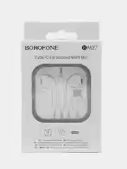 Белый проводные наушники BOROFONE BM27, с регулятором громкости, длина 1,2 м, Type-C