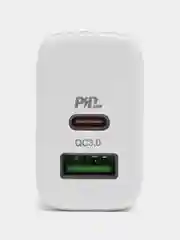 Белый блок питания 20W для быстрой зарядки QC3.0 Hoco C105A с двумя разъёмами