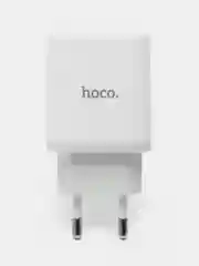 Белый блок питания 20W для быстрой зарядки QC3.0 Hoco C105A с двумя разъёмами