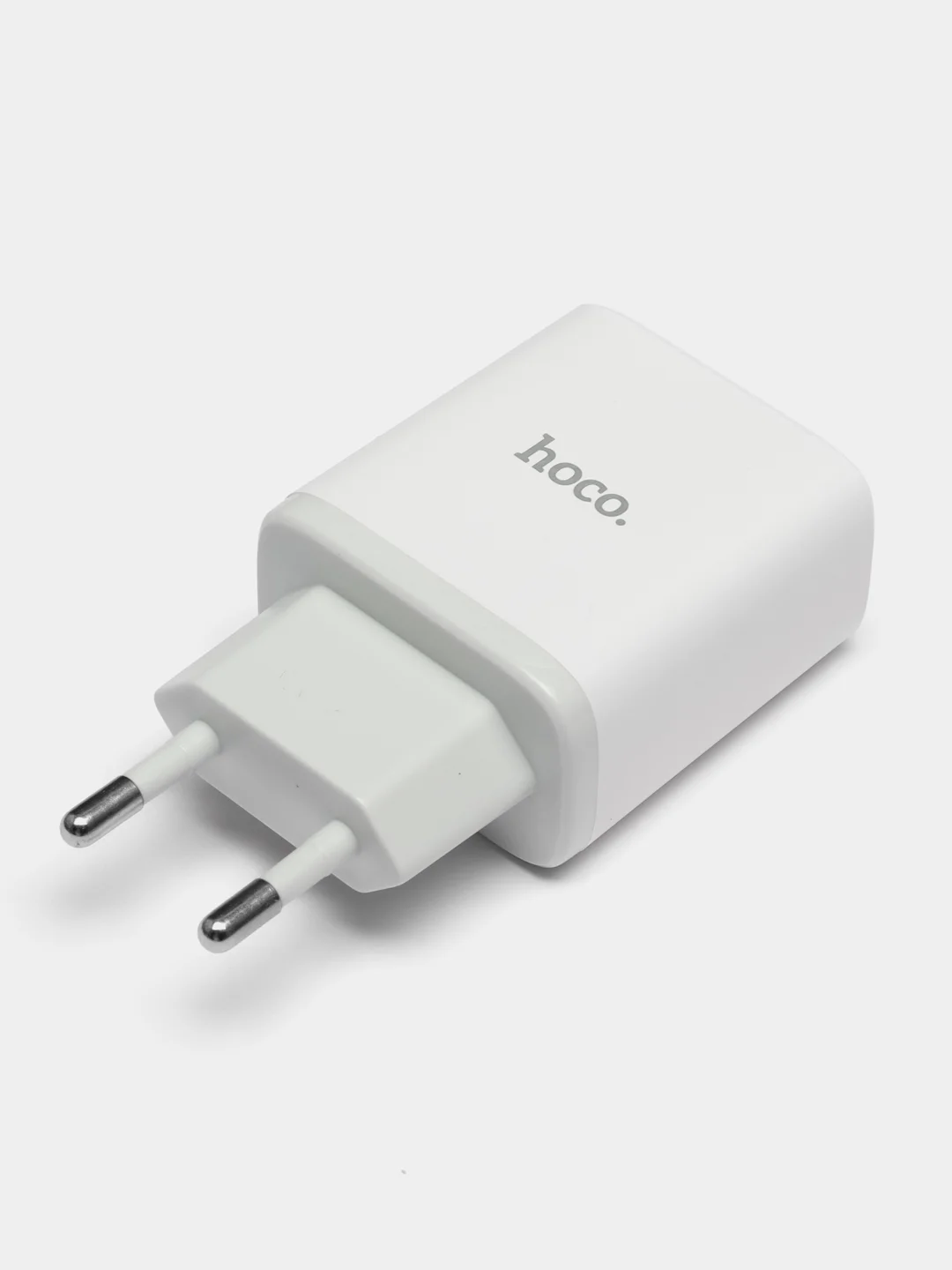 Белый блок питания 20W для быстрой зарядки QC3.0 Hoco C105A с двумя разъёмами